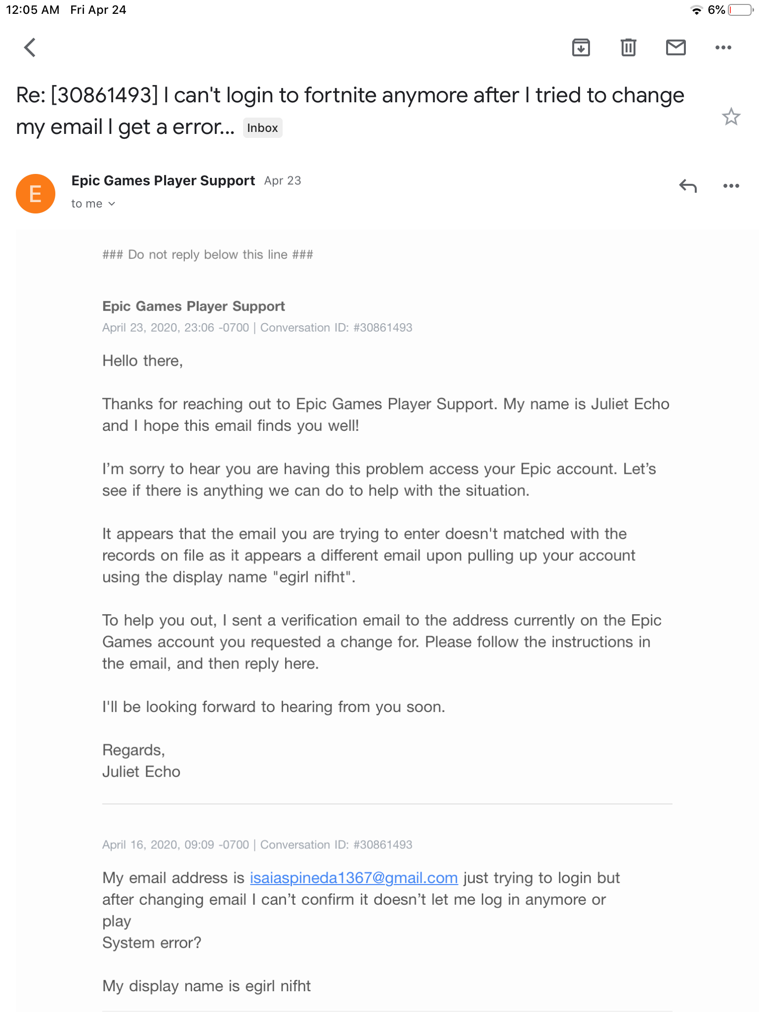 I bought a fortnite account but was never able to login or change email |  EpicNPC Marketplace