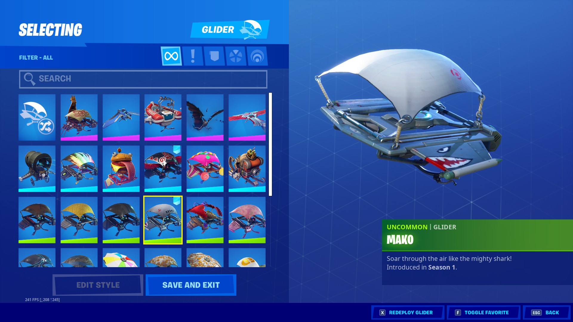 Selling Fortnite mako glider old account stw ultimate edition