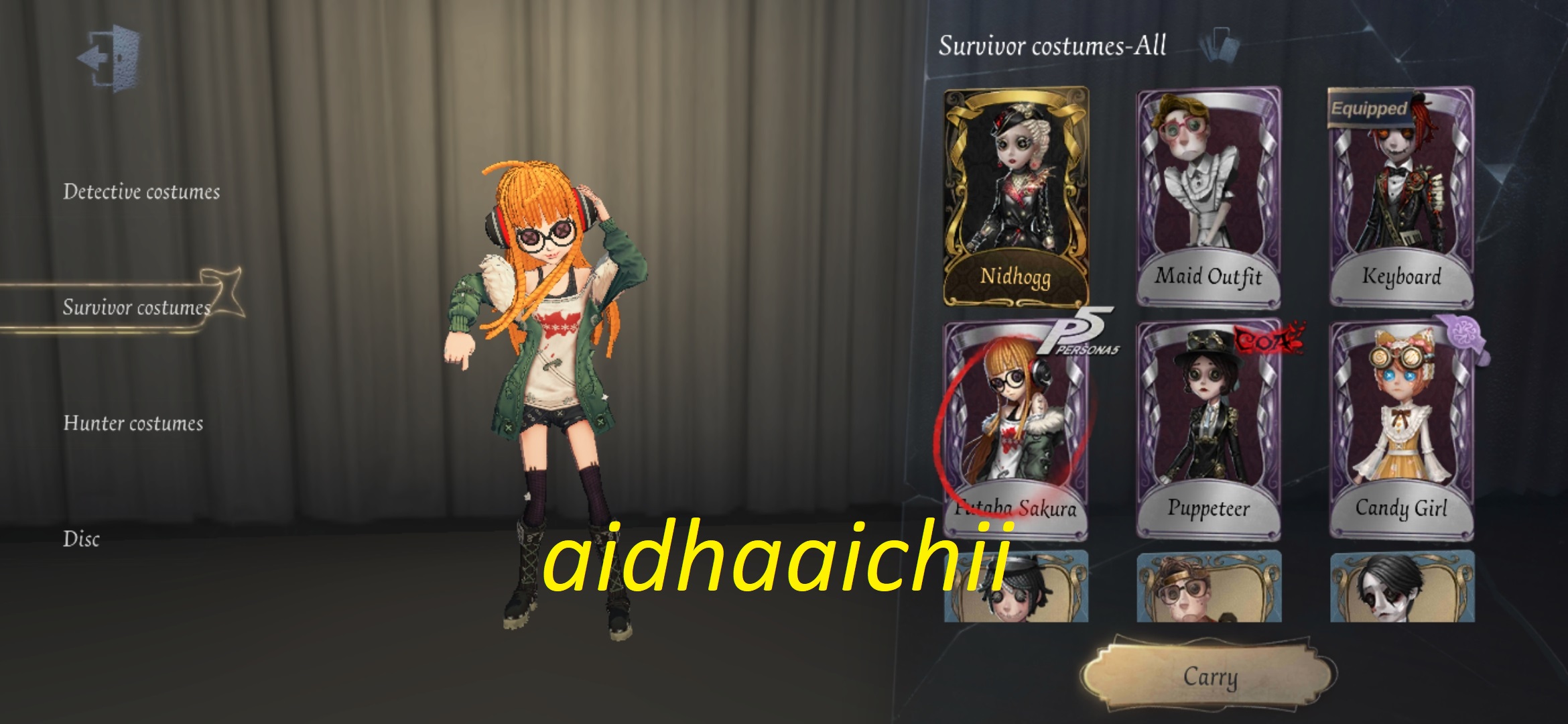 SOLD - Identity V Account with Limited Skin A P5 Futaba & 2 S skin 
