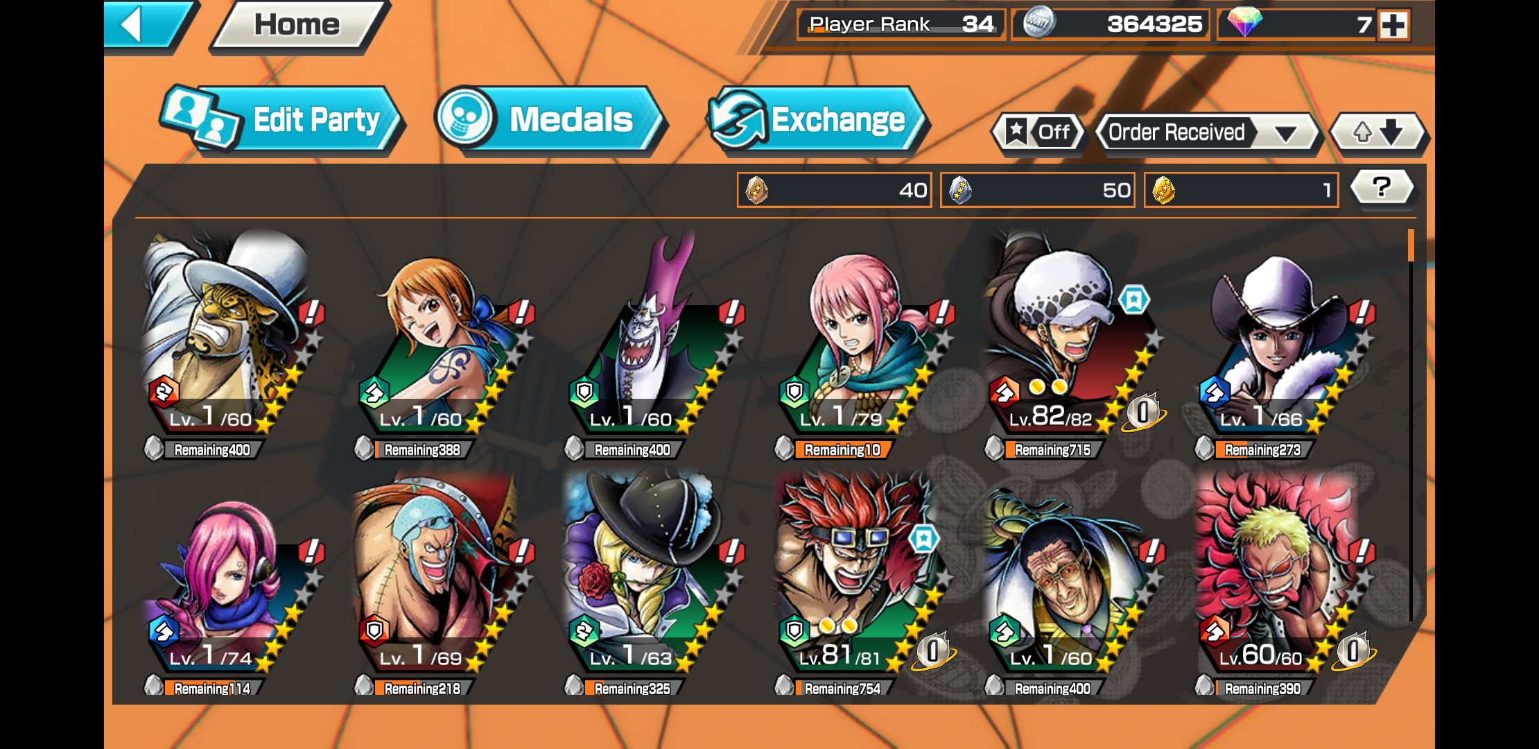 *Very Rare* One Piece bounty rush account for sale MANY Characters