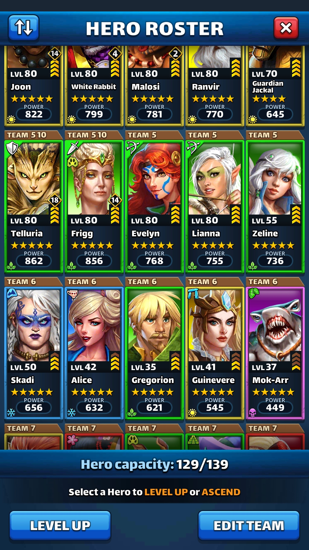 Selling Vip Account Level 62 Max 4542 Team Power - 69 5s And Much More Epicnpc Marketplace