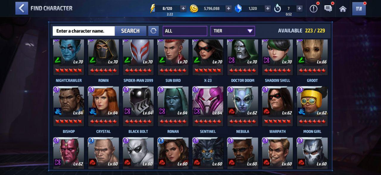 Selling Sale MARVEL Future Fight account T3 26 T2 181 300 vip 7