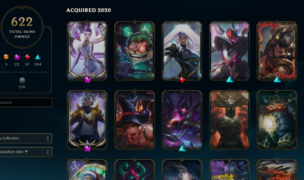 NA Lol Account 497 Skins 5 Ultimates 18 Mythic 53 Legendary