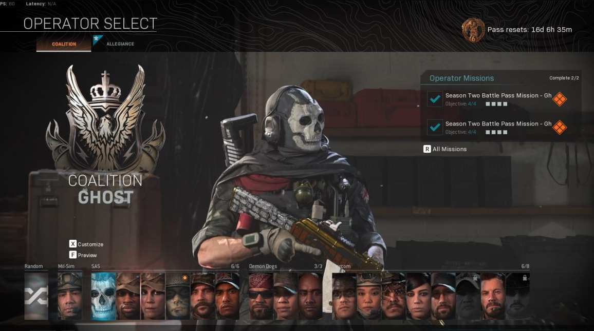 Selling Cod warzone stacked acc season 2 3 4 5 and 6 BP Blue dot