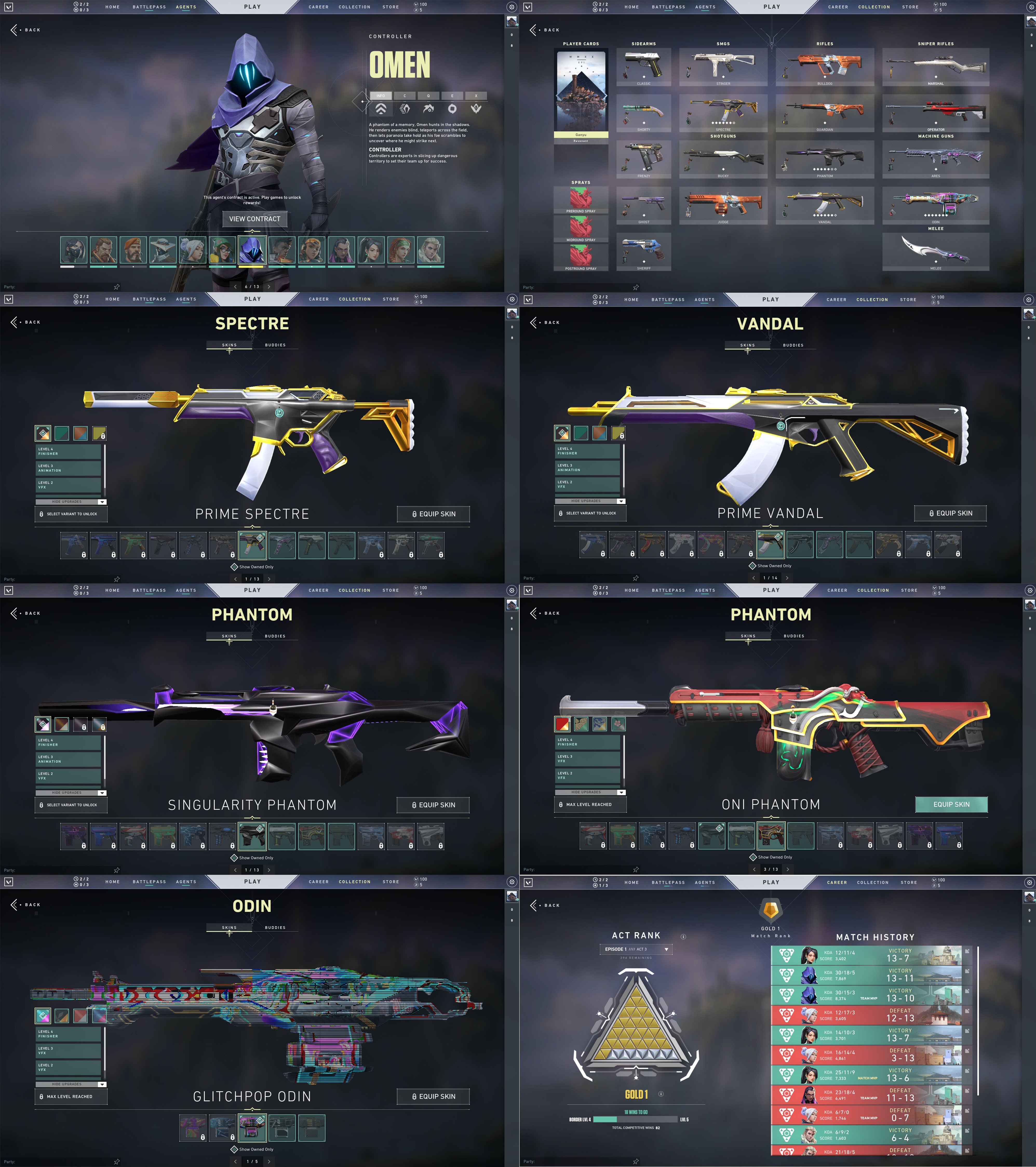 Sold Sea Gold 1 All Agents Prime Vandal Spectre Singularity Oni Phantom Etc 50 Epicnpc Marketplace