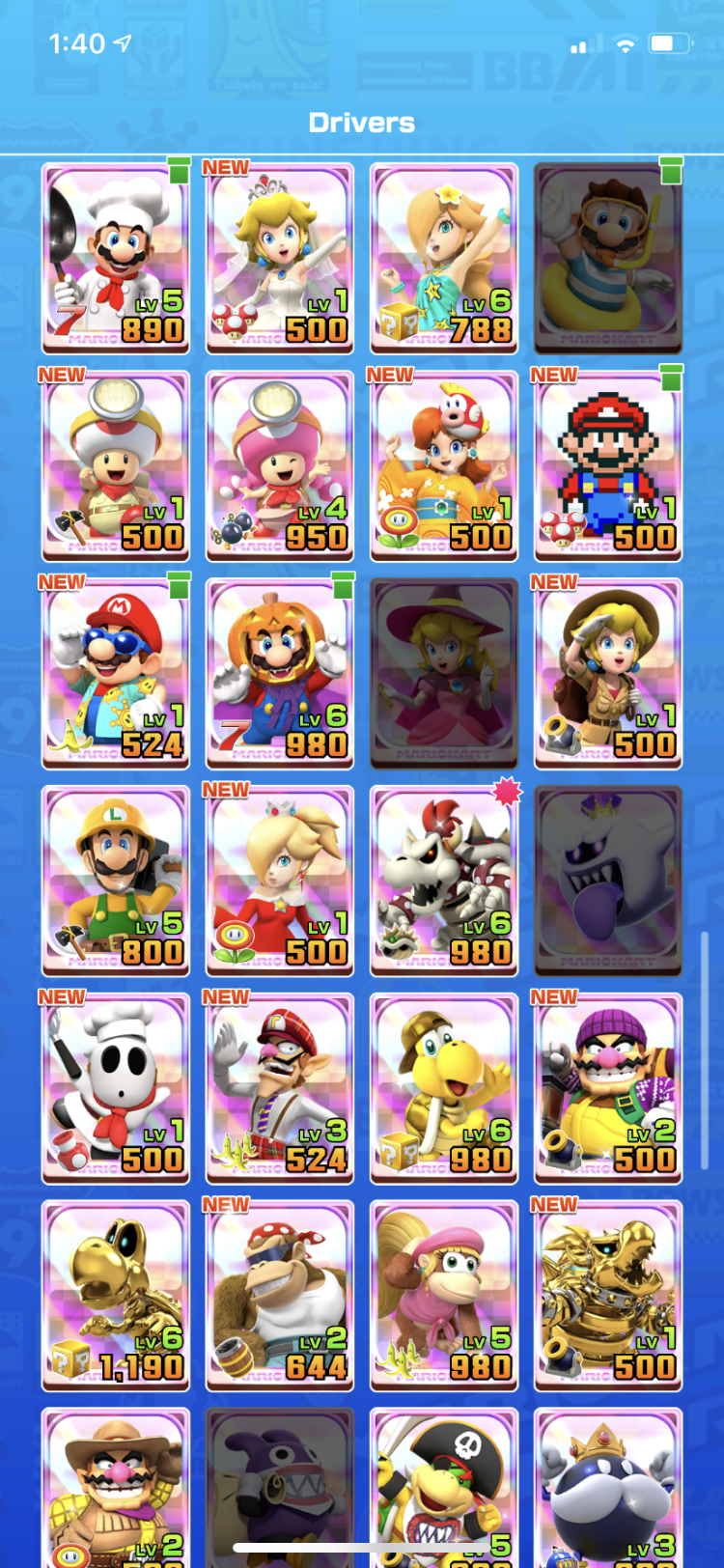 Mario Kart Tour - 202 High Ends, Level 126, Tier 59 | EpicNPC Marketplace