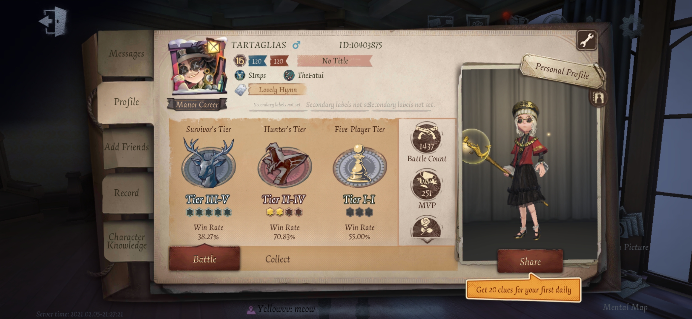 Selling Identity V Account Na Eu Android 11 A Epicnpc Marketplace