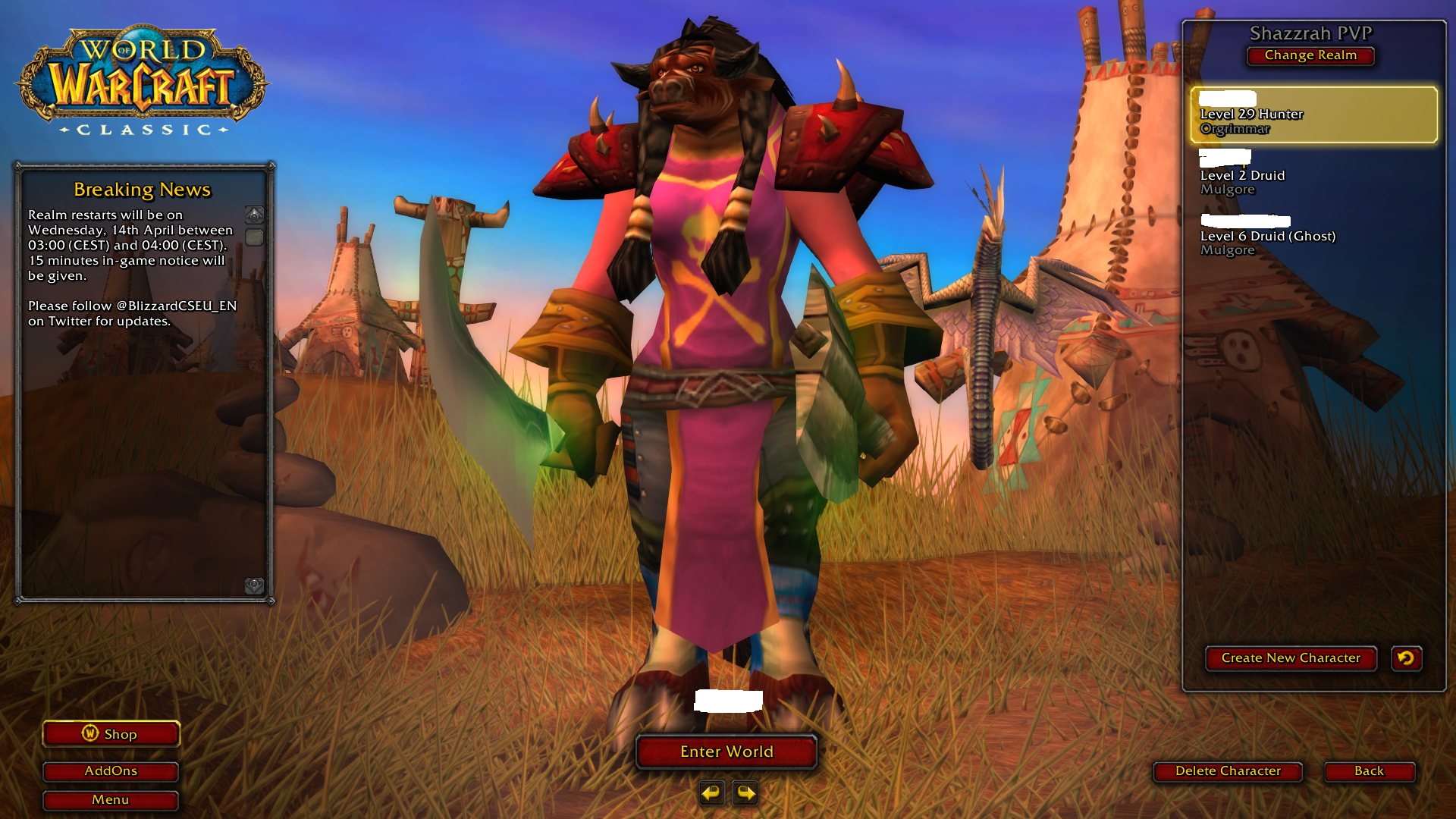 Twink Account Mirageraceway Shazzrah Pyewood 3x19 3x29 2x39 60 Hunt 58 Mage Epicnpc Marketplace