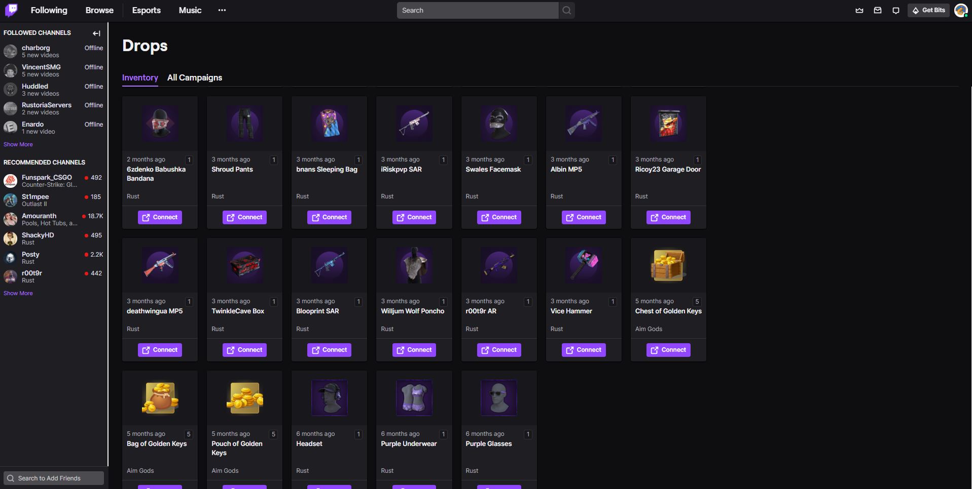 Sold Rust Twitch Account Rounds 1 6 7 8 30 Skins Epicnpc Marketplace