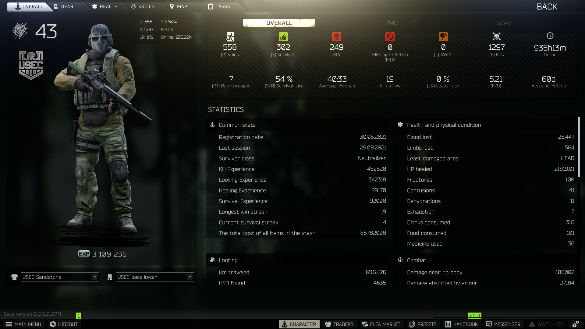 SOLD EFT account 90M+ stash value, lvl 44, traders maxed out, 45M