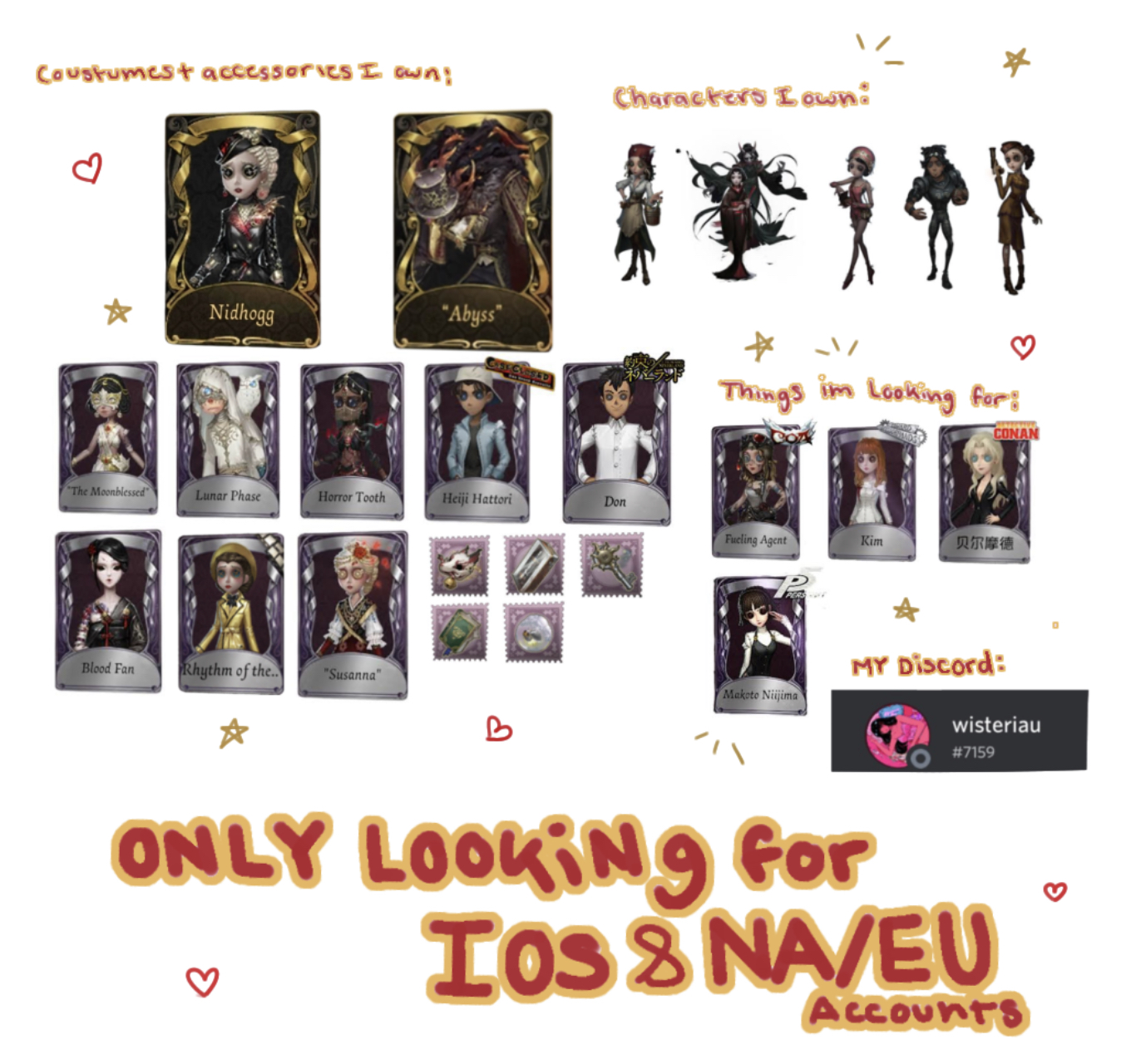 Trading IOS & NA/EU IDV account EpicNPC Marketplace