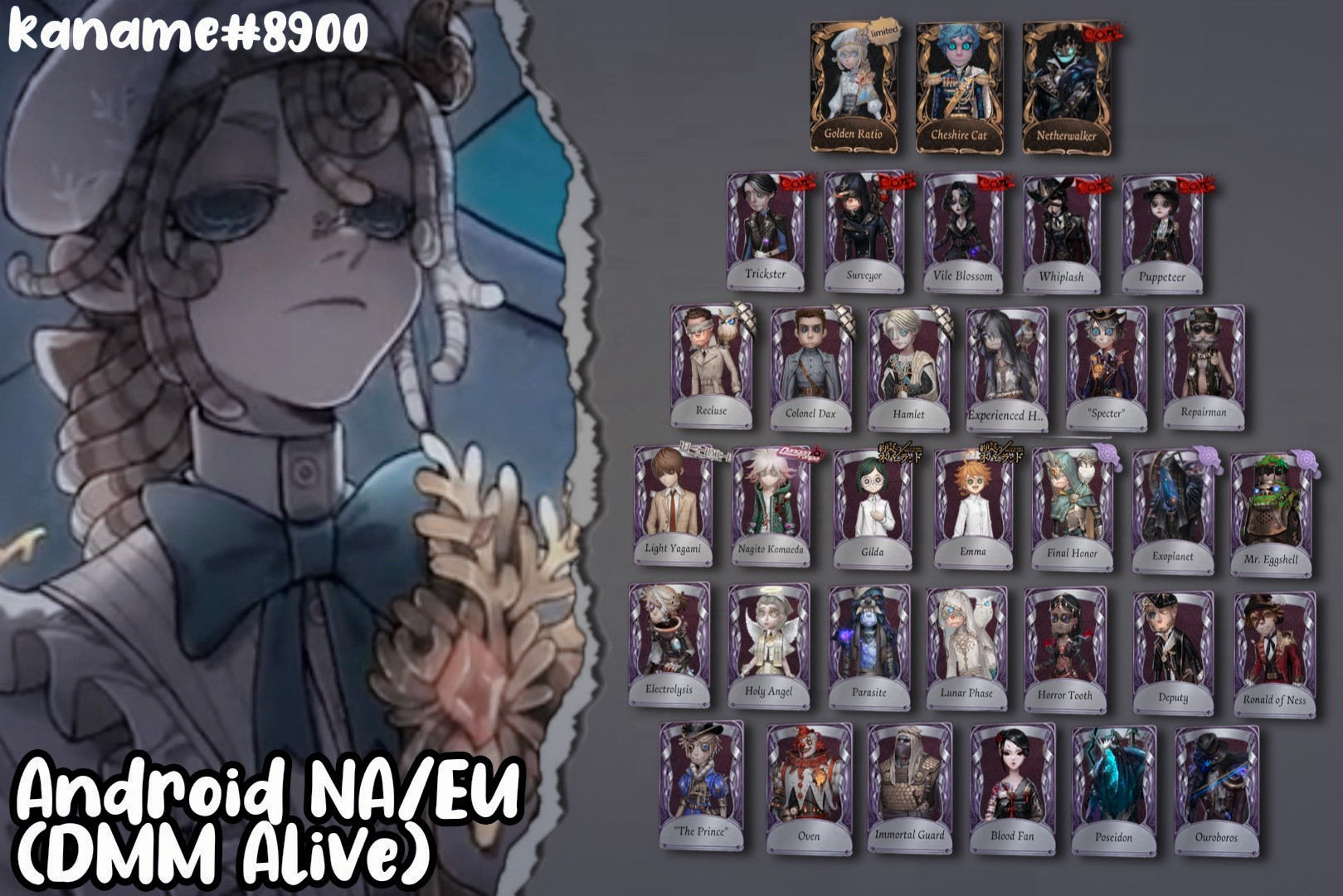 Sold Identity V Android Na Eu Account With Golden Ratio Nagito Komaeda Epicnpc Marketplace