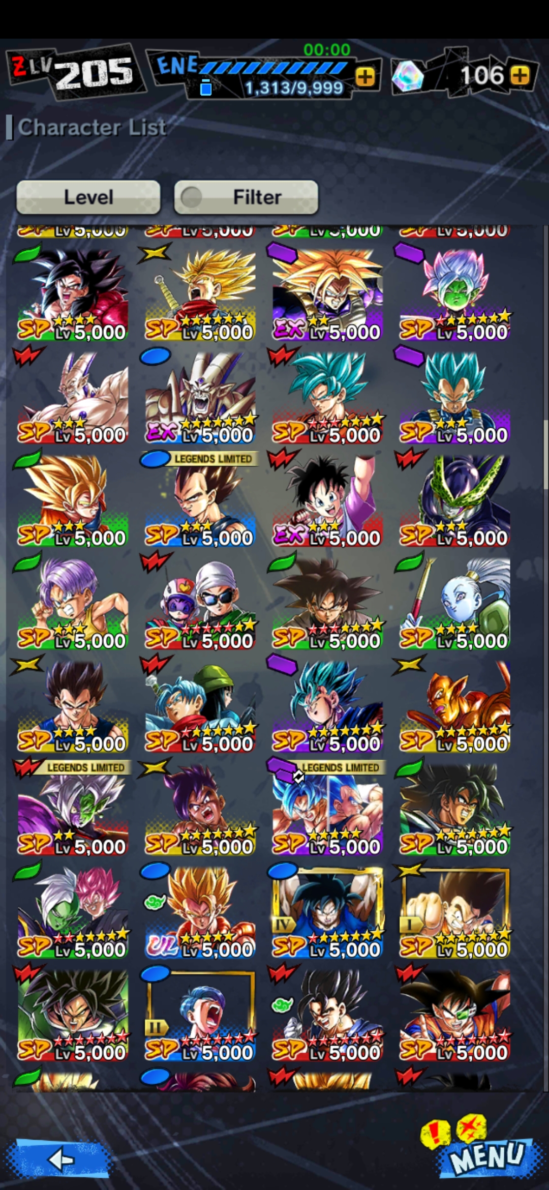 Dbl legends account rank 205 with new Ultra gogeta and Blue boys ...