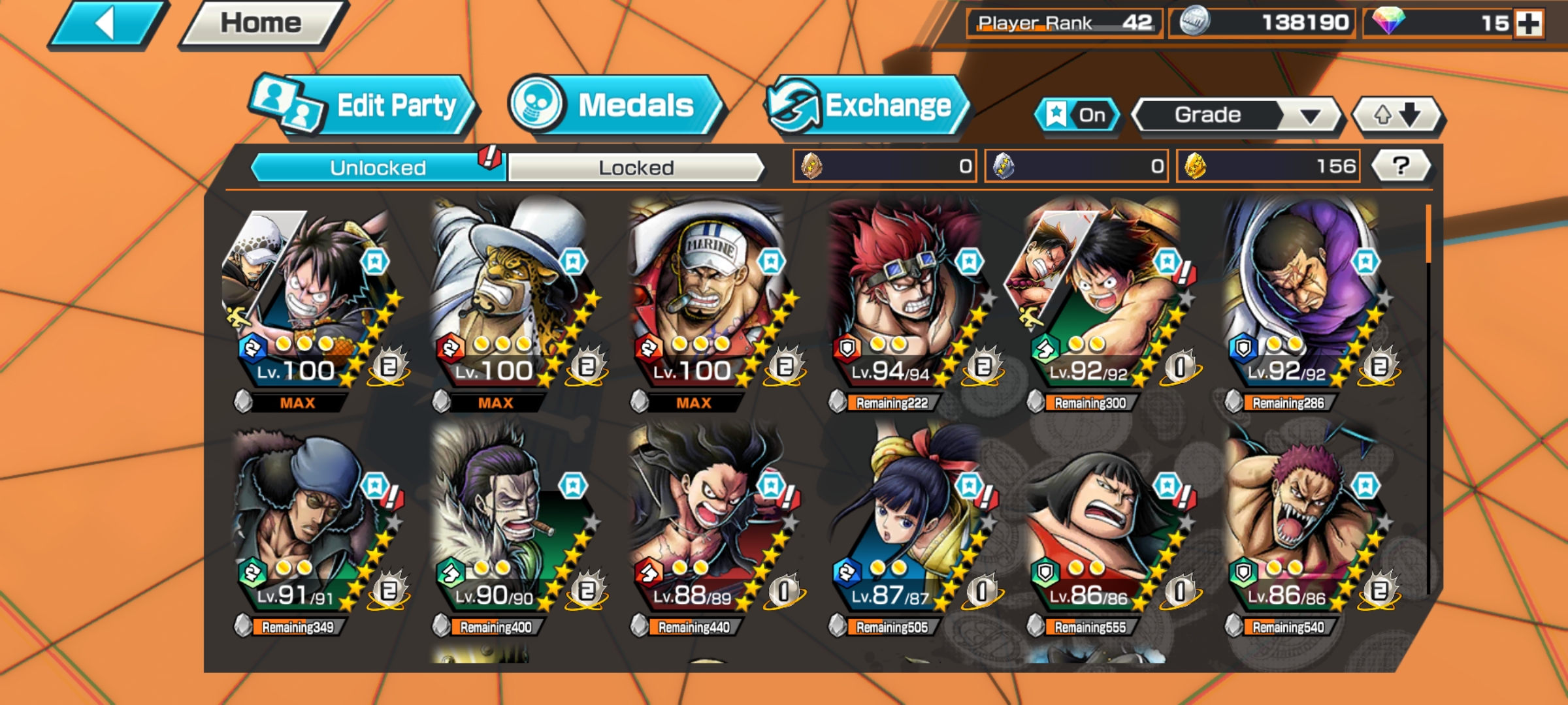 SOLD  One Piece Bounty Rush Account Max EX Akainu and more (Read