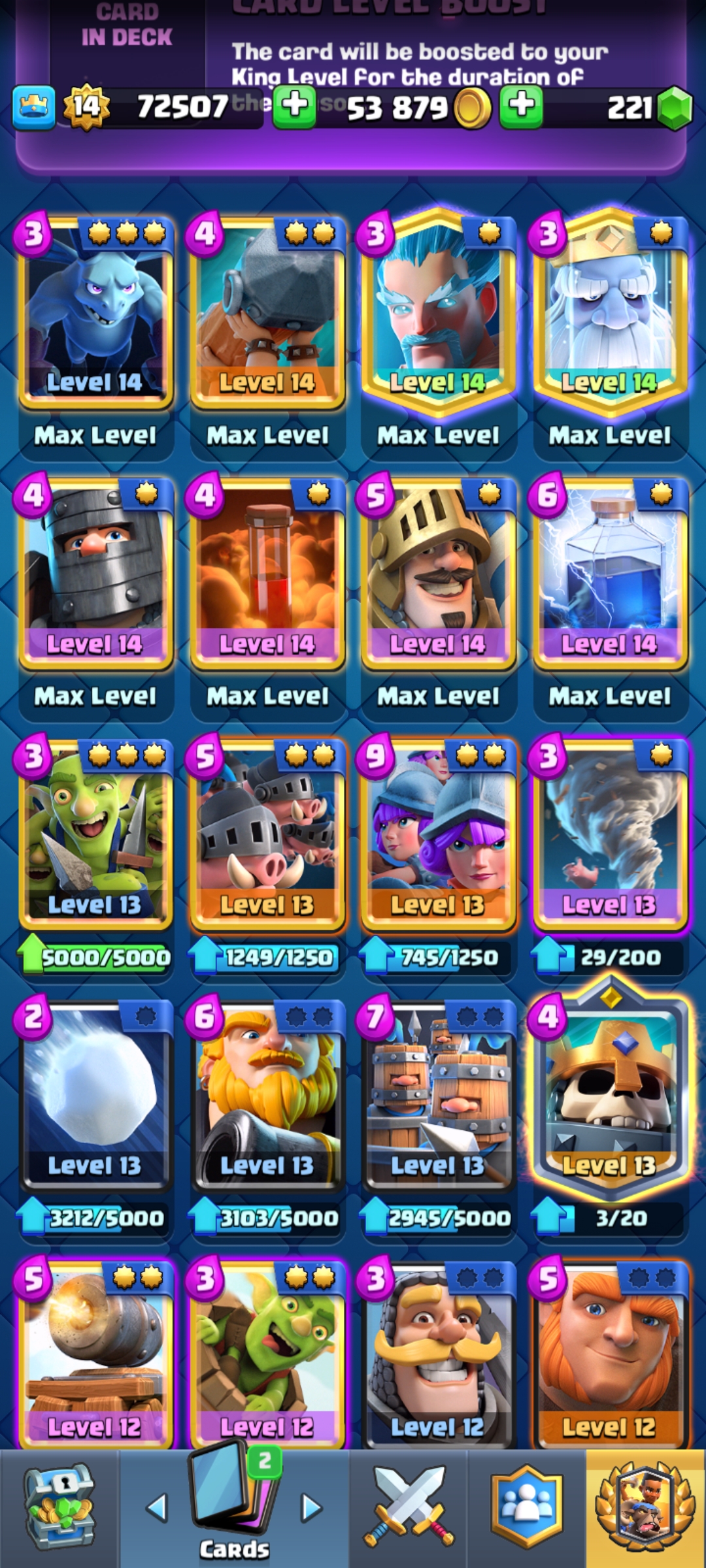 LVL 14 | max barb king | pekka bridge spam deck |15max cards(5 legends) 35$  | EpicNPC Marketplace