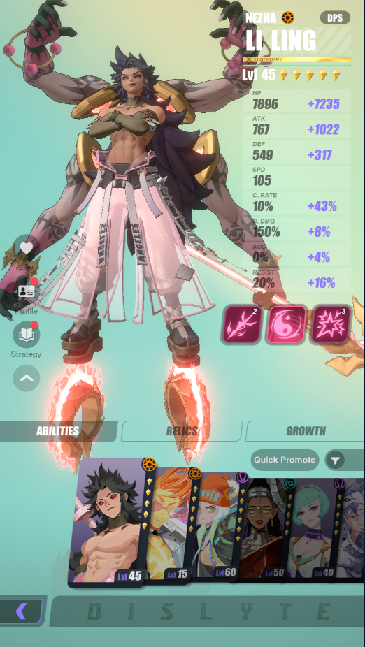 SOLD - Dislyte End game Nezha Li Ling + Apollo Lucas + 18 X 4* Jacob ...