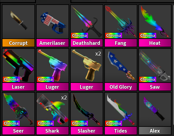 Selling - [Murder Mystery 2] selling mm2 items (guns & Knifes ...