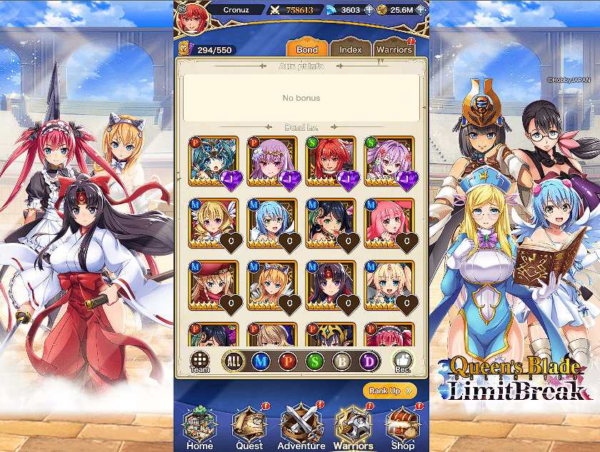 Selling - Queens Blade Account, 750k power | EpicNPC Marketplace