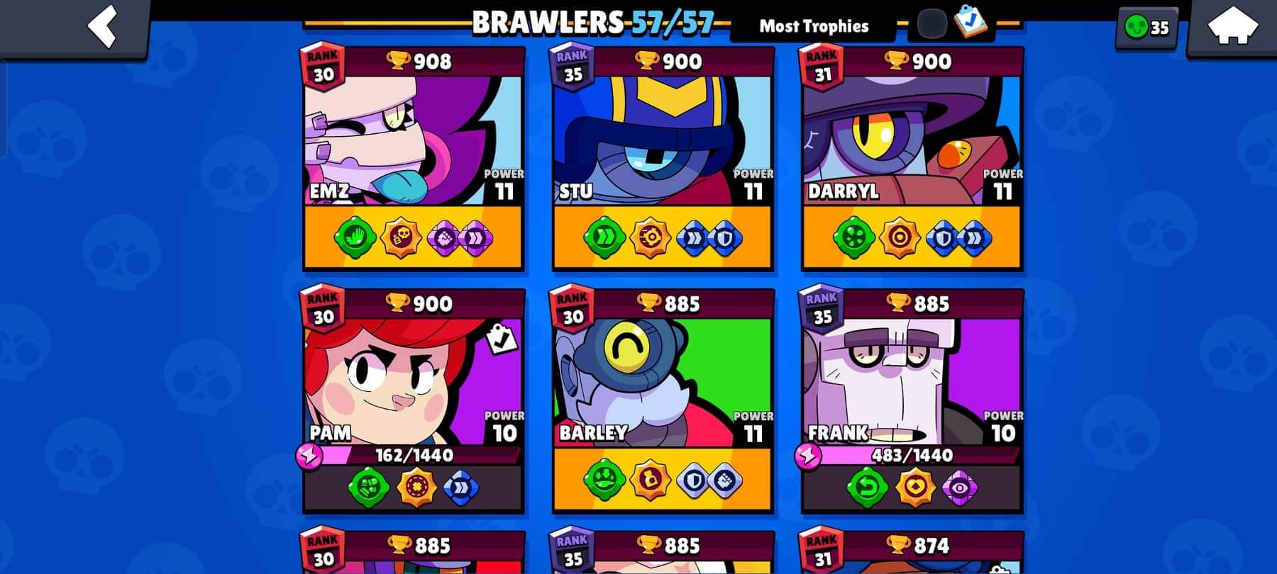 Selling 50k brawl stars account / lvl 331 / 36k 3v3 win / +150 skins / 7 rank 35 EpicNPC